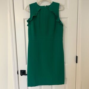 Ann Taylor Green Ruffle Midi Dress